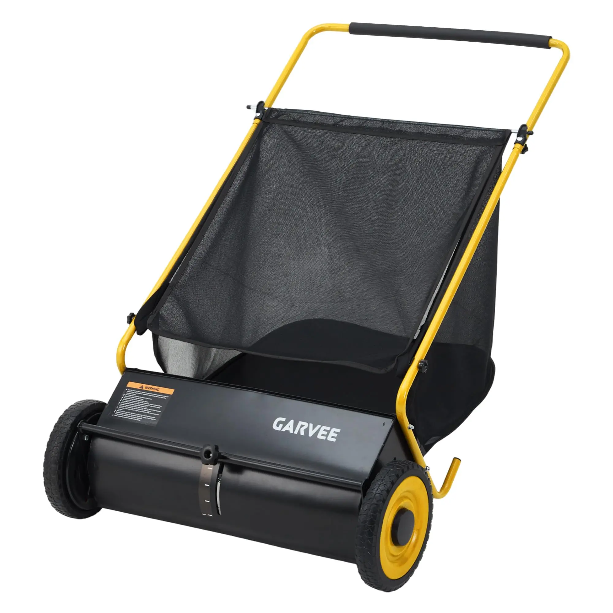 26-Inch Push Lawn Sweeper with 7 Cu. Ft. Hopper Bag, Adjustable Brush Height and Rubber Wheels
