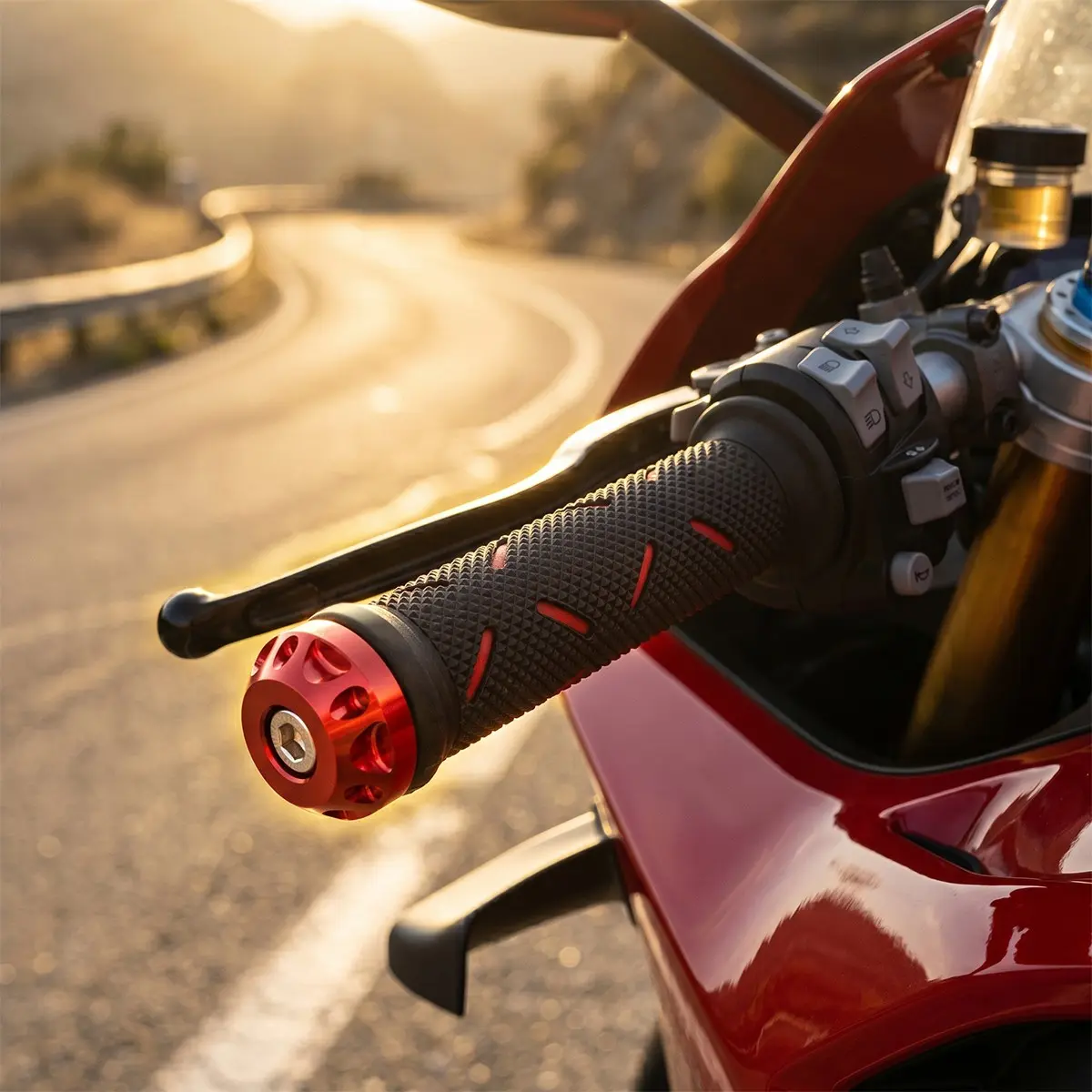 22mm Motorcycle Rubber Handlebar Grip, Anti-Slip Motorcycle Modification Part, Motorcycle Parts, Suitable for Honda Suzuki Ducati Benelli