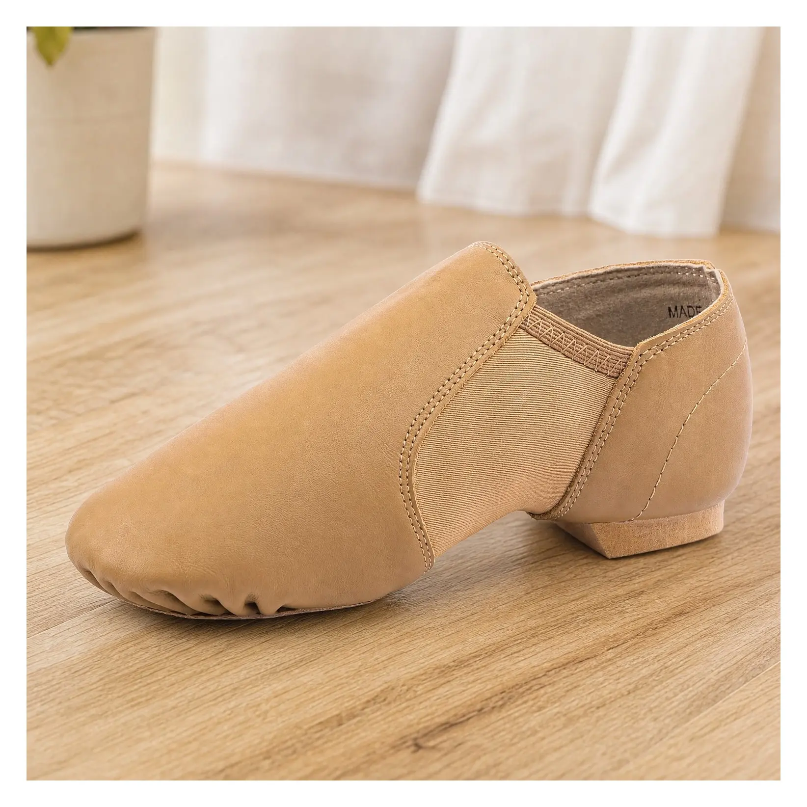 Unisex Leather Jazz Dance Shoes for Girls and Boys | Slip-On, Genuine Leather Upper, Stretchy Fit, EVA Sole, Cushioned Split Sole, Arch Support, Breathable, Flexible, DurableGift