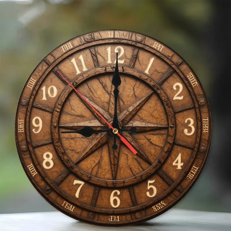 Custom Pattern Wall Clock, Exquisite design, Artistic Home Decor, 10-Inch Silent Wooden Wall Clock