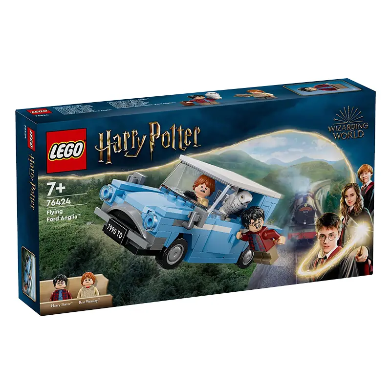 LEGO Harry Potter 76424 Flying Ford Anglia Set for Ages 7+ with Harry Potter and Ron Weasley Minifigures