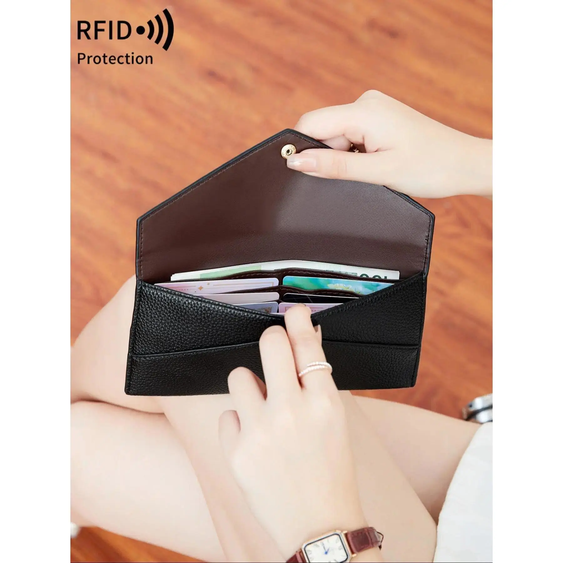2025 PU Leather Long Wallet, RFID Blocking Zipper Wallet for Men & Women