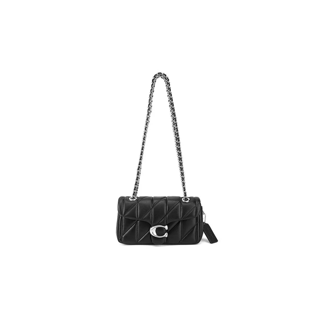 COACH Tabby 20 Quilted Crossbody Bag with Turn-Lock Closure, Nappa Leather, Small Size, Women’s Black