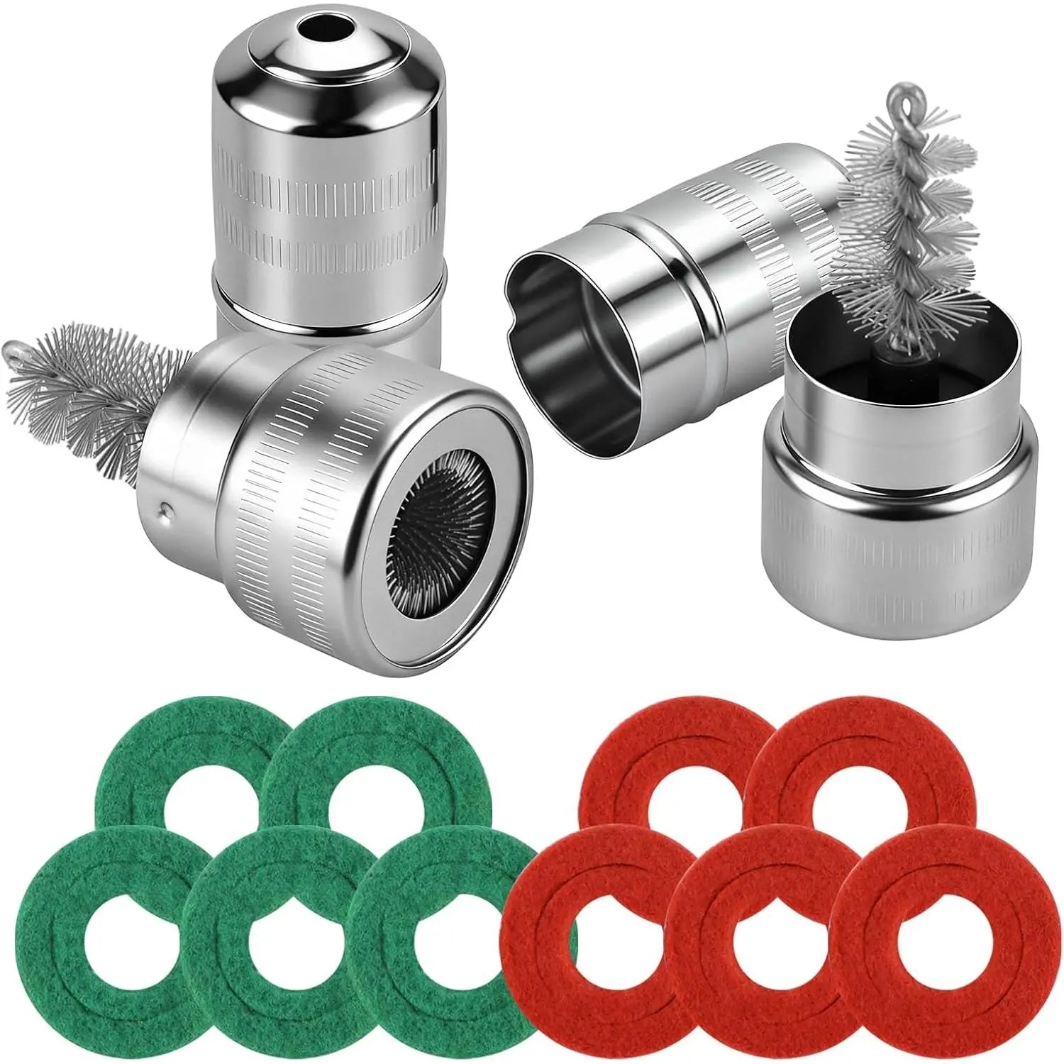 2-Pack Terminal Cleaner Tool Kit with Wire Brush, Metal Case and 10 Anti-Fiber Washers (5 Red & 5 Green) for RV and Marine Automotive Car Repair, Rv Marine