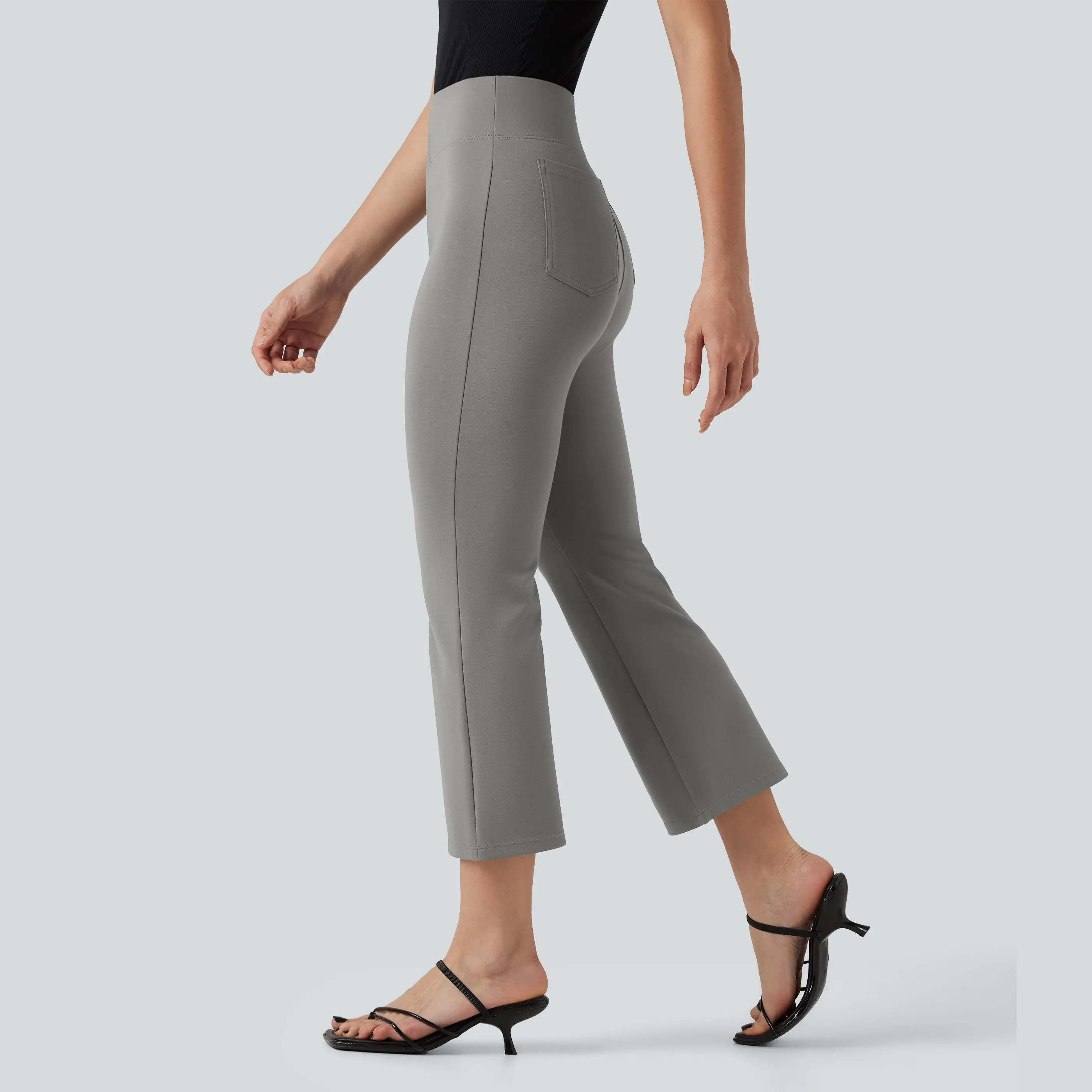 Halara Flex™ High-waisted Cropped Work Flare Pants with Pockets
