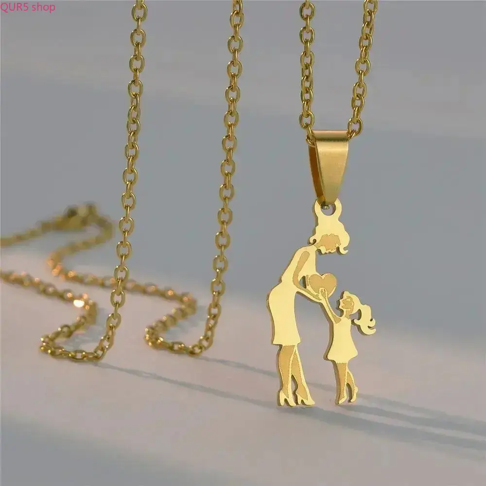 2026 Matching Family Stainless Steel Necklaces for Mom, Daughter & Son, Silver Tone Stylish Pendant Jewelry, Sturdy Long-Lasting Family Bond Keepsake, Sentimental Gift for Mother’s Day, Birthdays and All Holiday Occasions for Mothers and Children