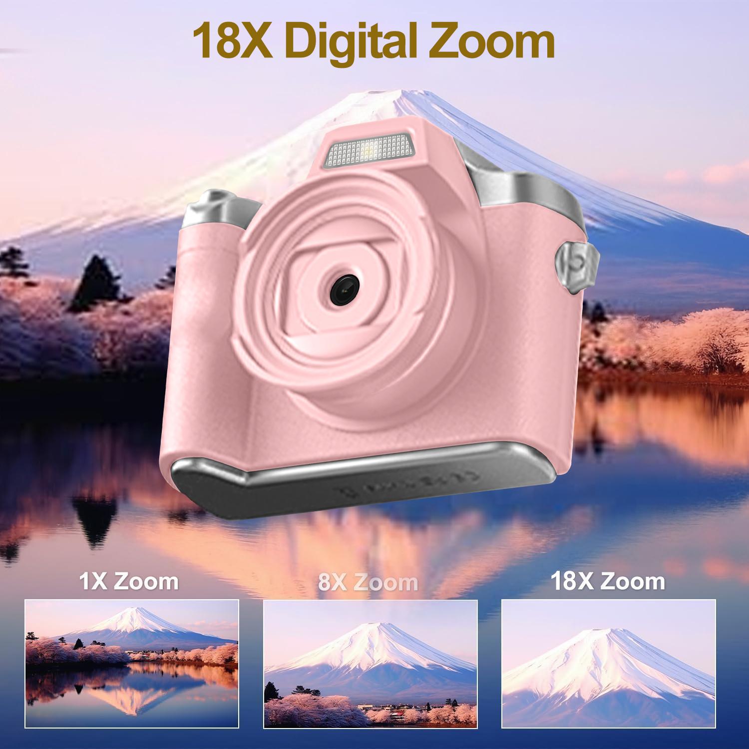 Mini digital camera with high-definition screen，rechargeable retro appearance，equipped with 32GB memory card，suitable for outdoor travel，high-definition video recording，making memories more exciting