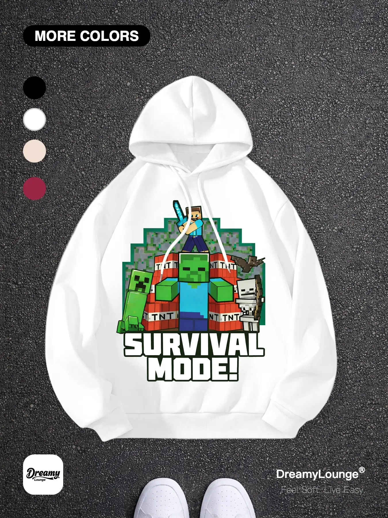 Classic Game Theme Loose Hoodie, Casual Breathable Sweatshirt, Ideal for Daily Wear or Outdoor Activities, Comfortable Home Apparel