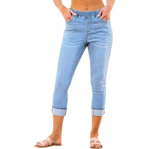 High Waisted Skinny Capri Pants Trendy Stretch Denim Cropped Jeans Crop Jeggings Capris