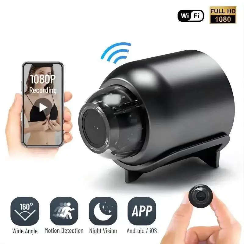 X5 Wireless Home Security Camera 720P HD Supports WiFi Magnetic Stand USB Powered Indoor/Outdoor Use Built-in Battery Magnetic Mount