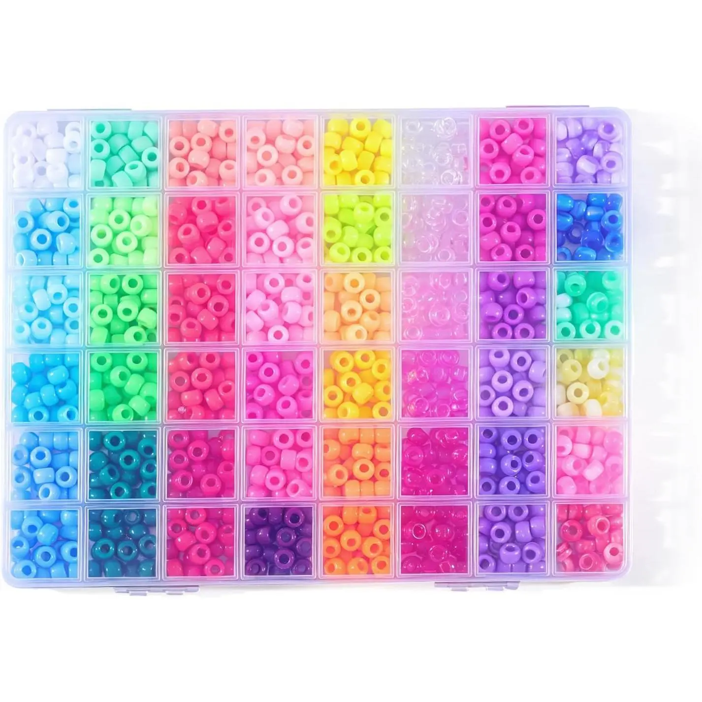 960 count Pony Beads Kit, 48 Colors Bulk Plastic Pony Beads for Kandi Bracelets Making, DIY Friendship   Crafts Supplies (48 Colors 960 count)