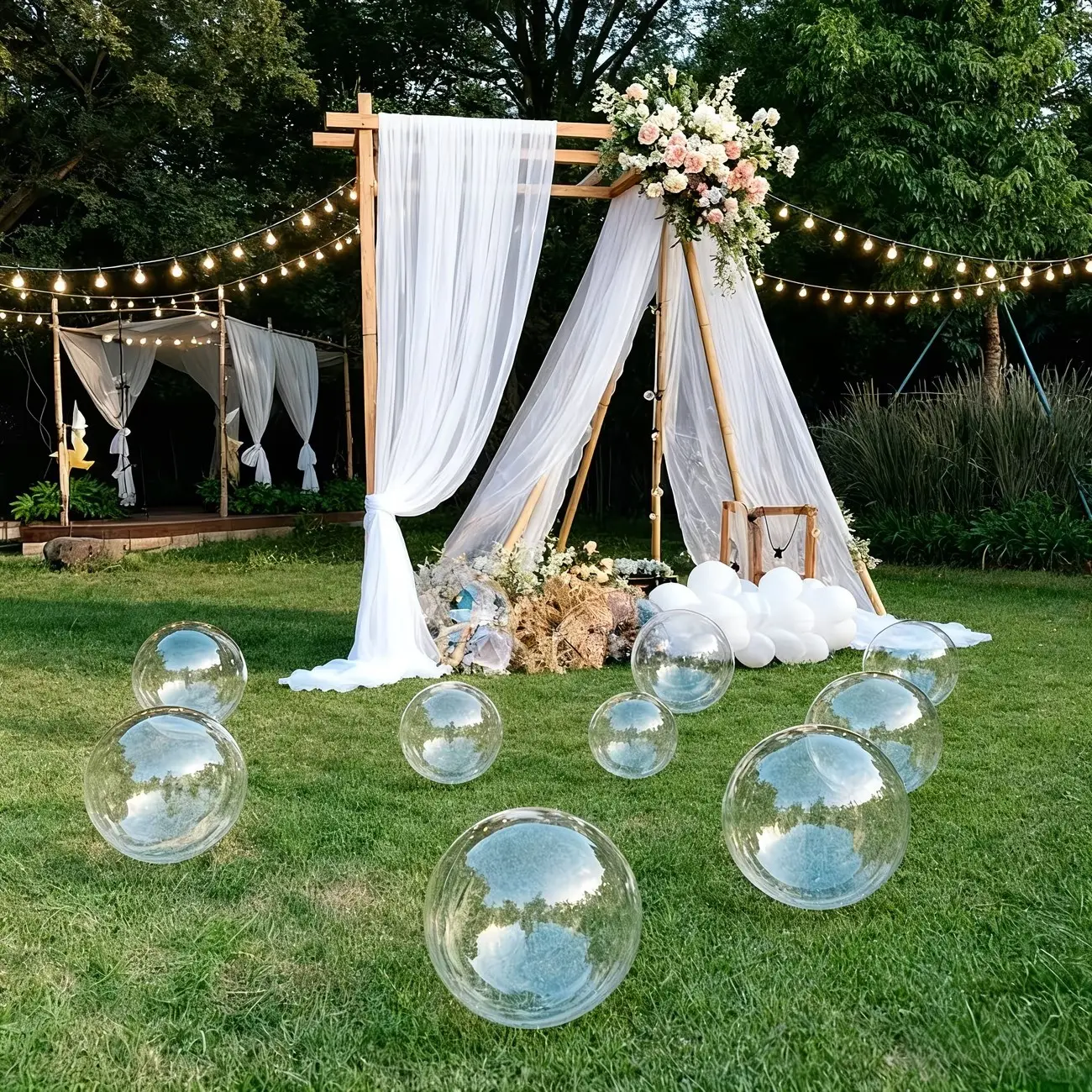 12 transparent bubble balloons (24 inches), transparent inflatable balloons, Clear balloons, suitable for wedding and birthday party decoration, baby showers, creative gifts, holiday accessories, Christmas decoration