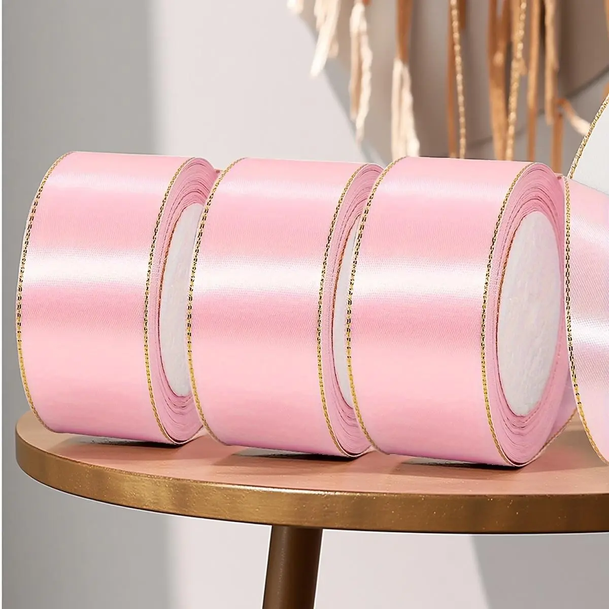 3-Pack 4cm/1.57inch Dual-Sided Satin Ribbon, DIY Decorative Ribbon, Ribbon Set, Total Length 80 Inches, Multiple Colors Available, Perfect for Gift Wrapping & DIY Crafts