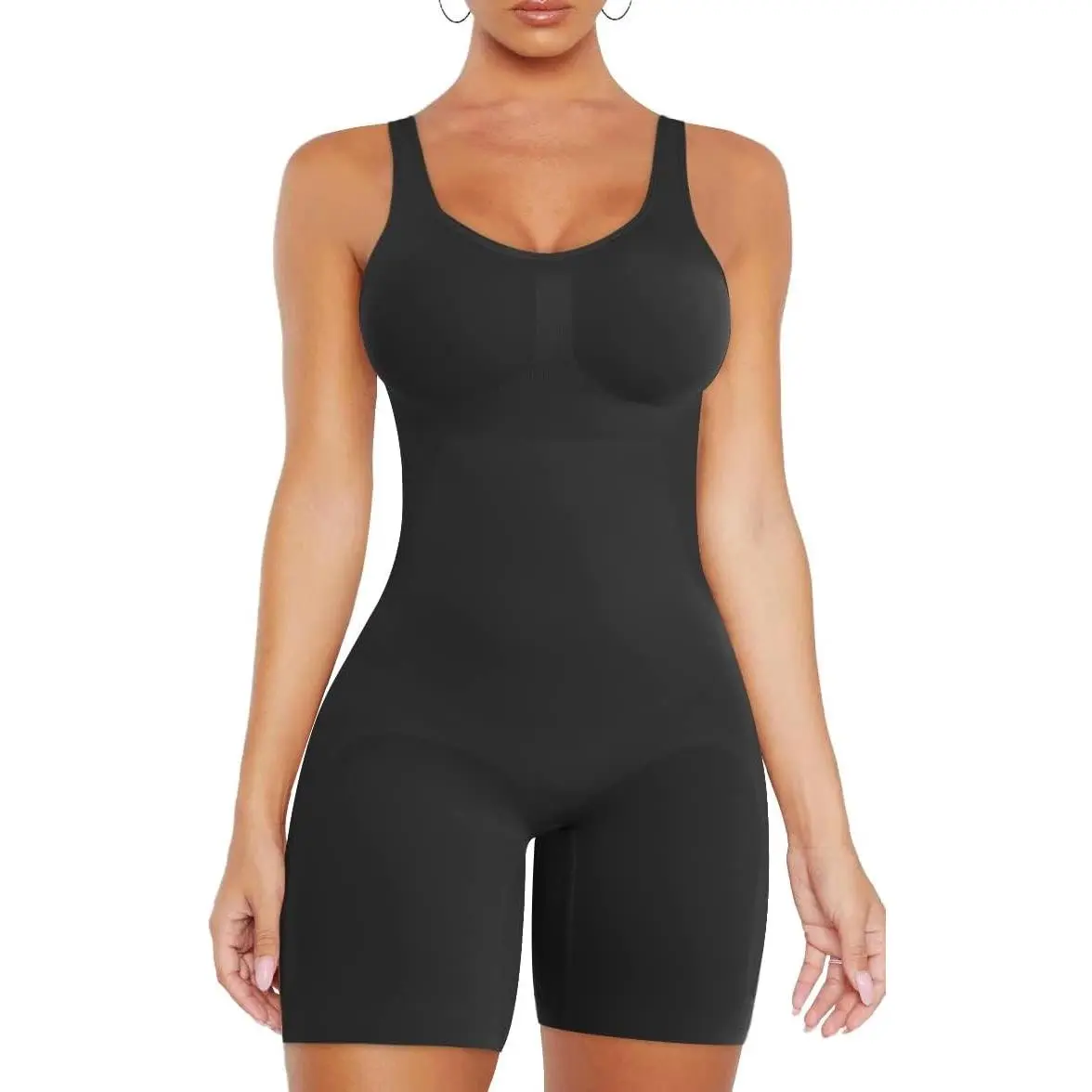 Women's Seamless Short Bodysuit Shapewear Tummy Control Sexy Butt Lifting Workout Bodycon One Piece Short Jumpsuit
