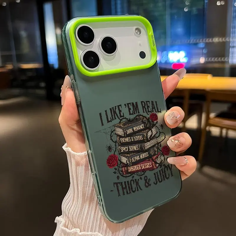 Mood In Case catalog image of a dark romance book stack phone case with red roses and distressed lettering