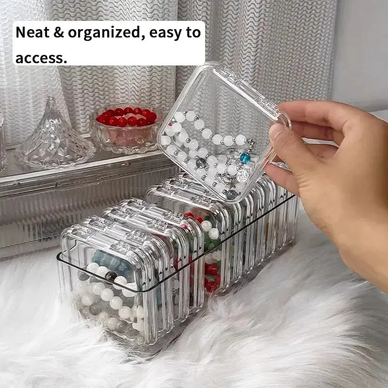 Transparent Nail Storage Box, Flip Jewelry Box, Manicure Box, Handmade Rack, Desktop Display Box, Clear Storage, Finished Packaging Box, Plastic Storage Containers