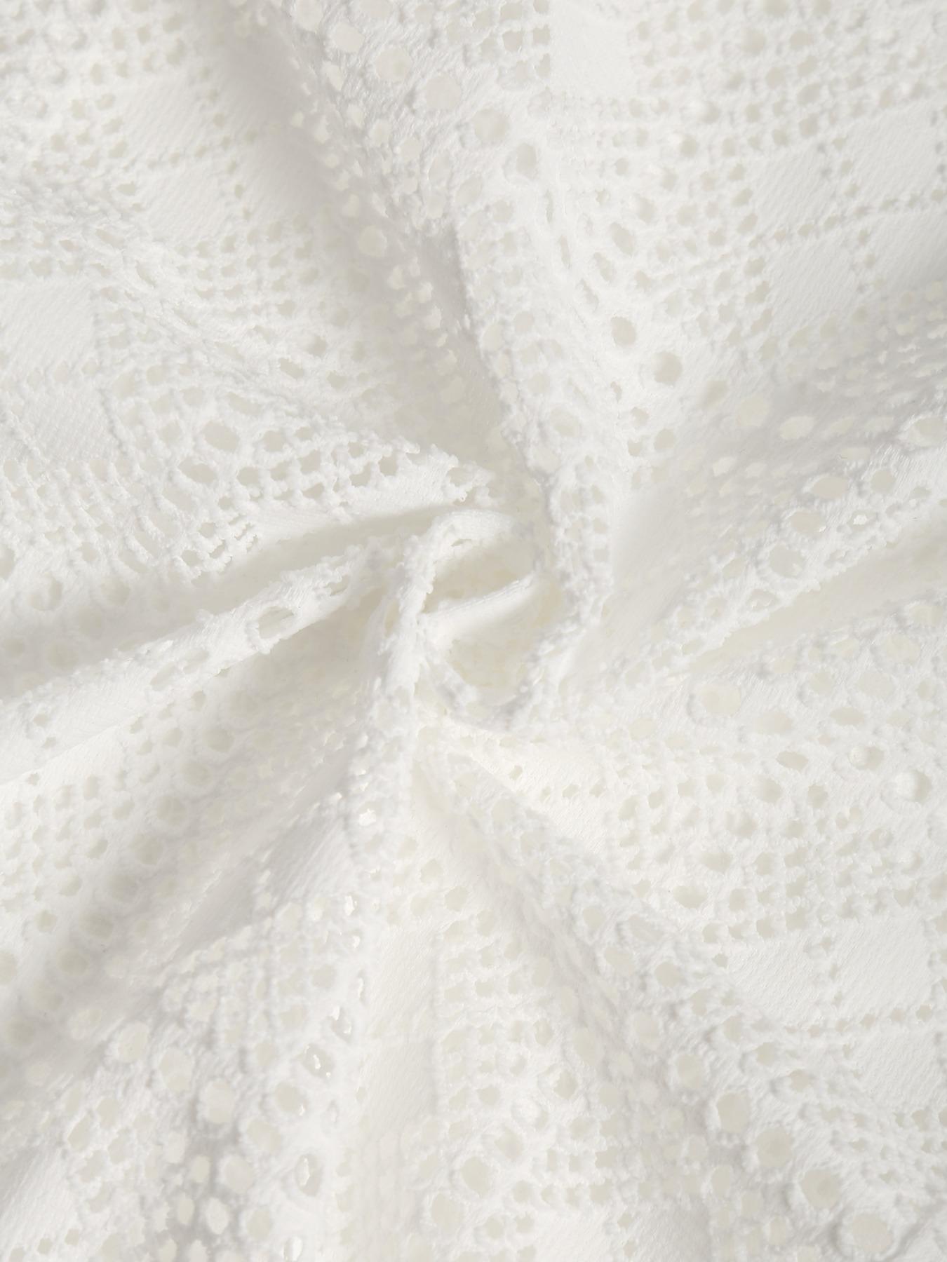 Men's Hollow Diamond Grid Short Sleeve Casual Shirt, Summer Breathable Cool, Hollow Pattern Design, Full Print, Plain Color