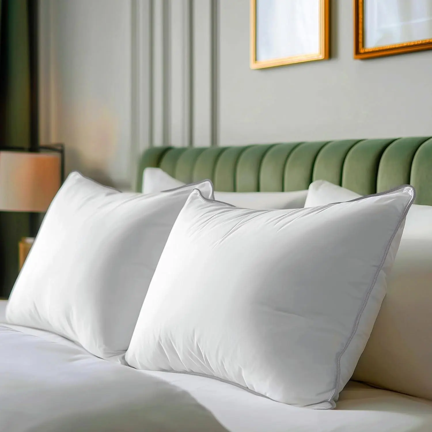 Goose Down   Pillows Set of 2, Firm, Cooling | Luxury Hotel Quality Pillows