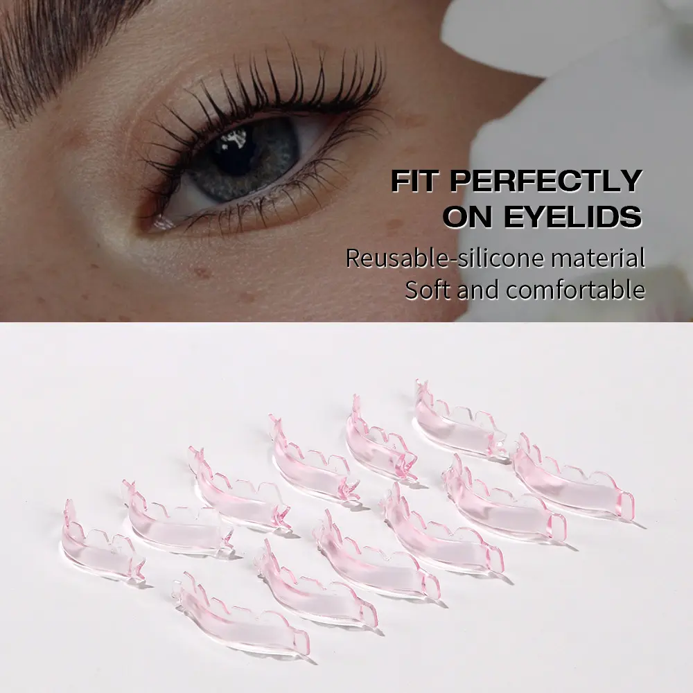 12pcs/6size Lash Lift Pads, Jelly Lash Lift Rods, Self Adhesive Silicone Pads, C-Curl Eyelash Lifting Shield, Eyelash Tools, Makeup, DIY Home Use