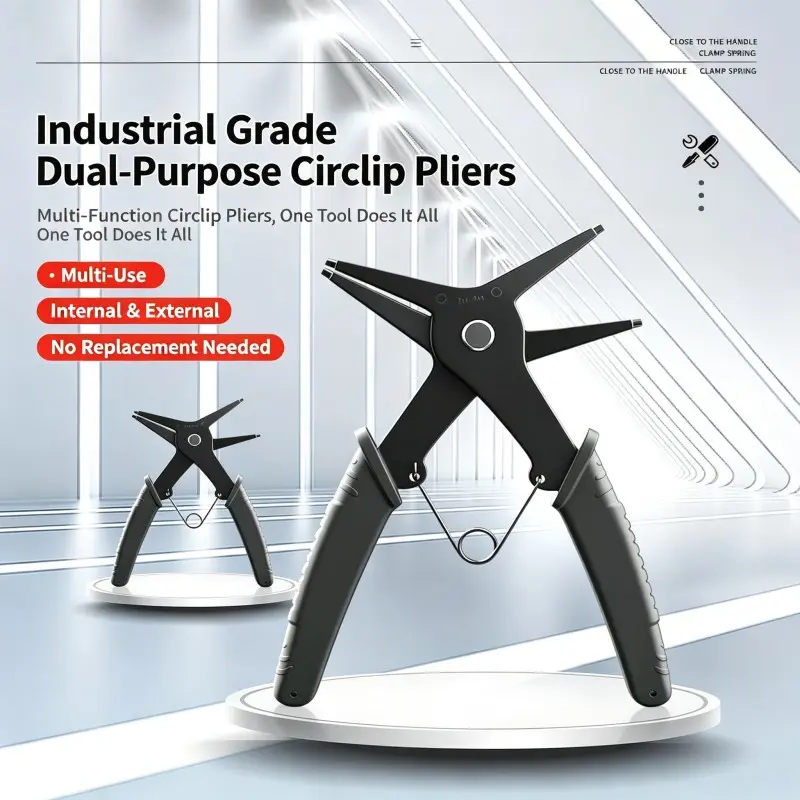 Two-In-One Spring Retainer Pliers, Multi-Functional Inner and Outer Ring Clamp, Ideal for Installation and Repair Tools