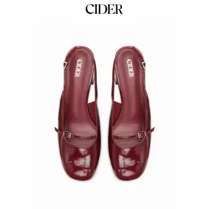 Cider ADJUSTABLE STRAP SLINGBACK CHUNKY HEELS