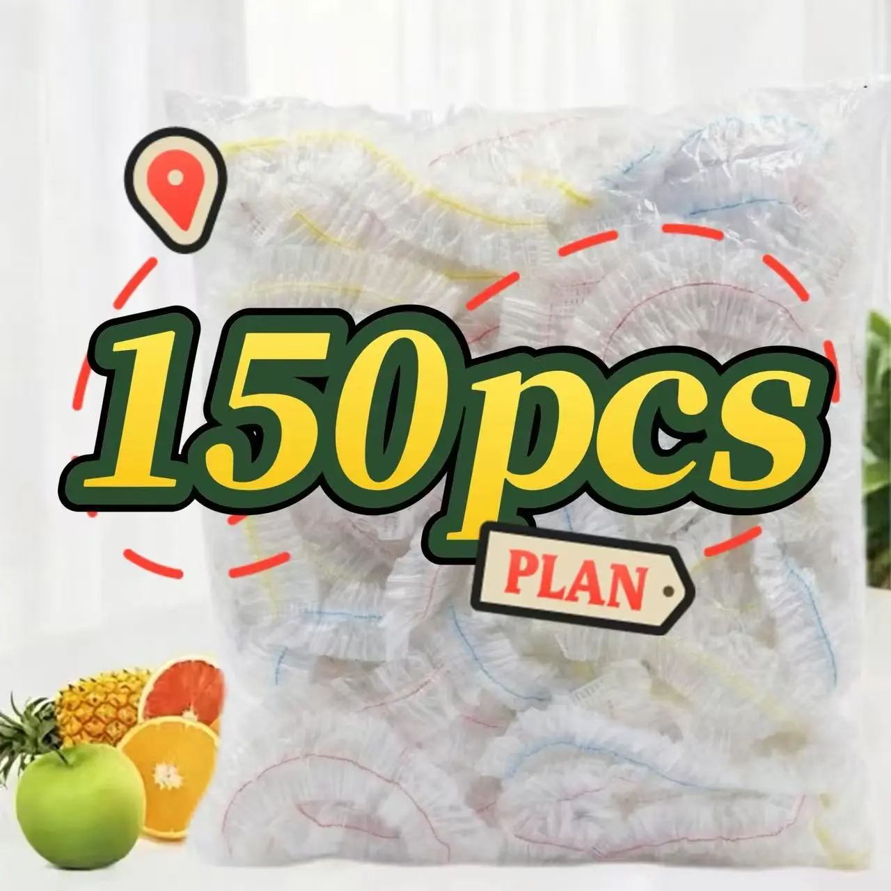 150 Pcs Food Grade Plastic Wrap Set, High Elasticity Transparent Cover, Reusable Kitchen Storage Solution, Durable & Hygienic Design