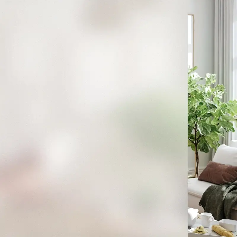 4mil Thick Electrostatic Frosted Glass Decorative Window Film for Bathroom & Home - Privacy, Sun Blocking, Heat Control, UV Protection, Easy Installation, Vinyl Material