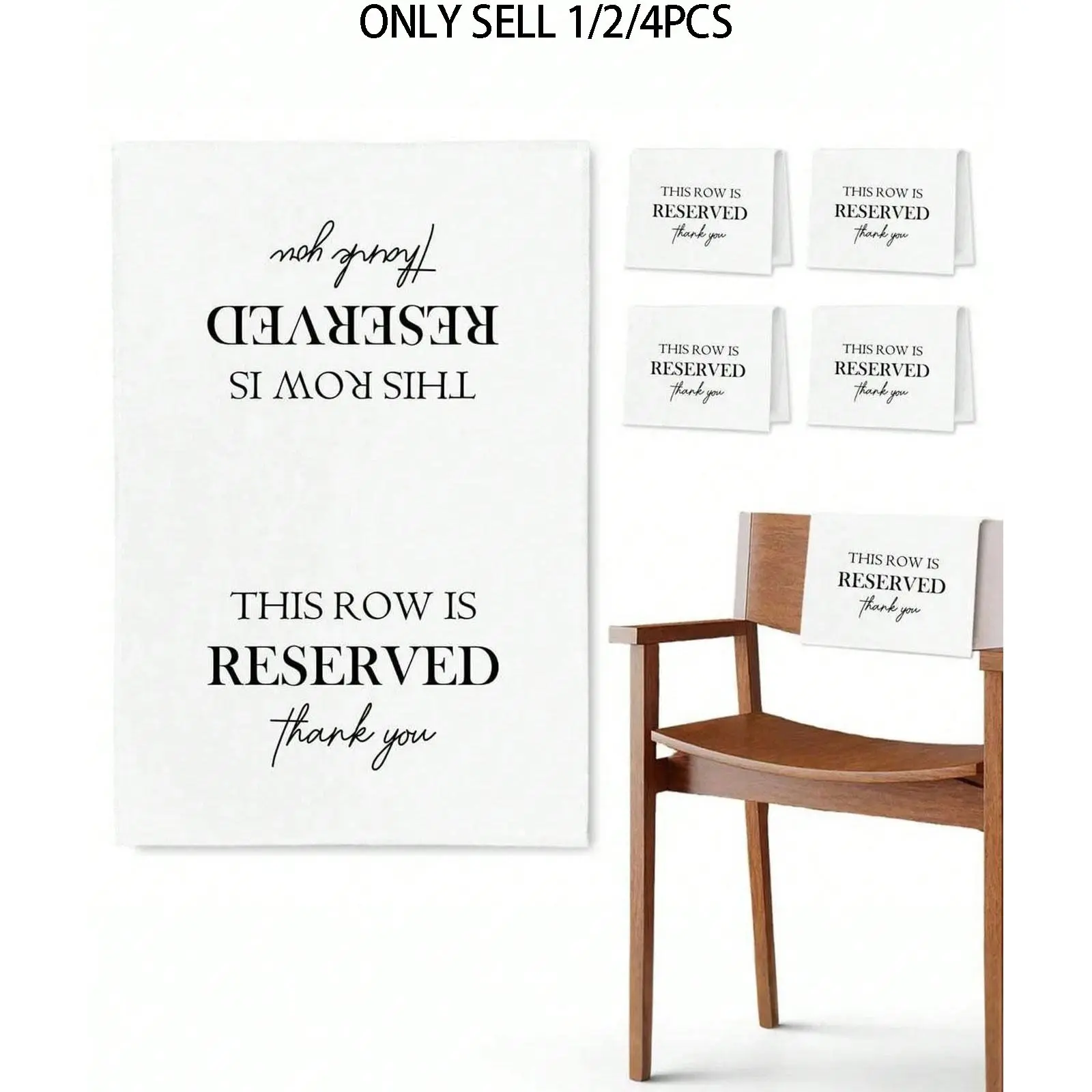 Reserved Seat Plaque for Church Pews, Wedding Decoration, Event Seating Placeholder, 1/2/4 Pieces, Celebration & Conference Use
