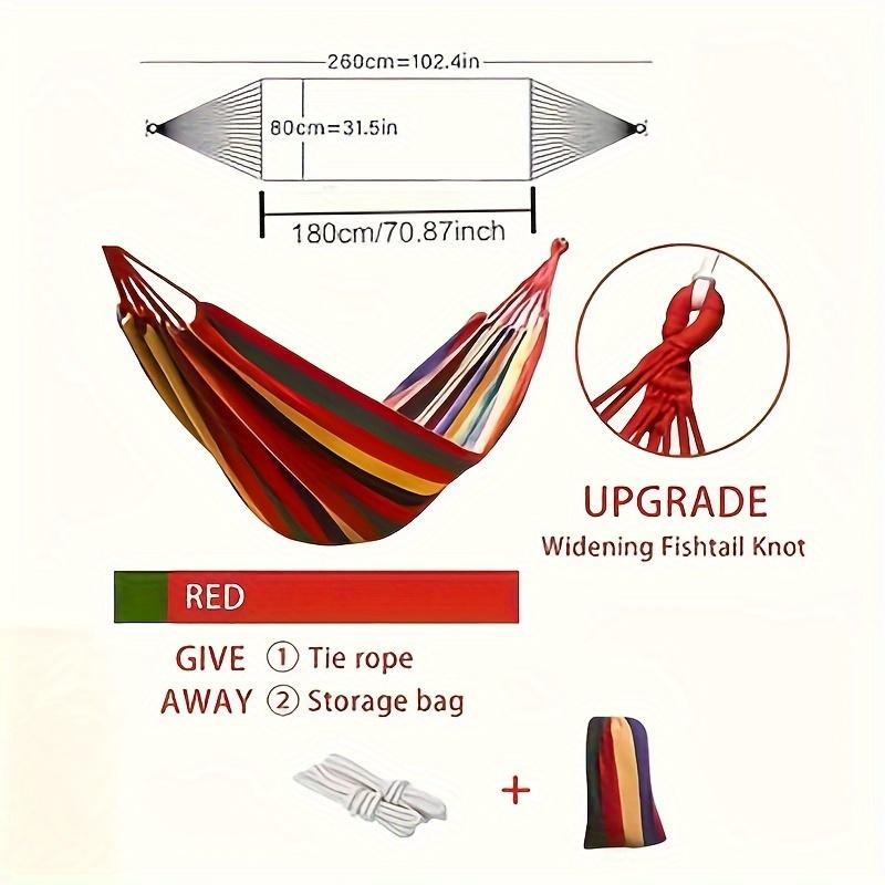 Portable Cotton Hammock, Travel Accessories with Storage Bag and Tree Straps for Camping, Backyard Use