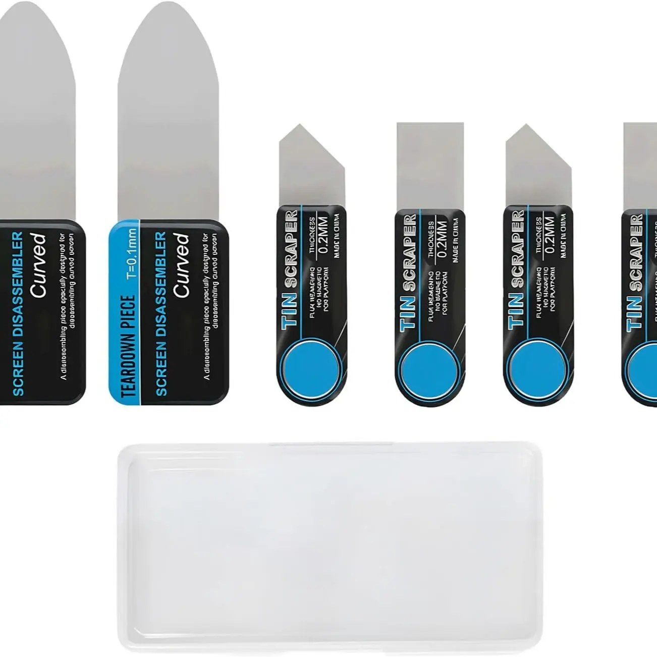 6 Pcs Electronics Repair Kit with Non-Slip Metal Spudger, Prying & Opening Tools for Phone, Tablet & Laptop, Durable Stainless Steel Precision Pry Set