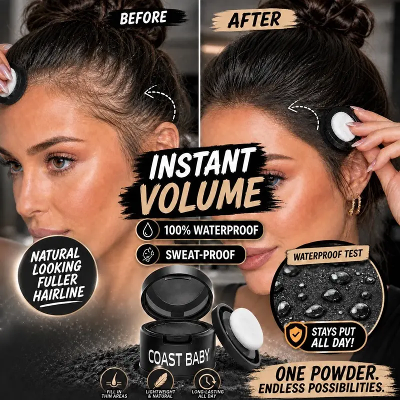 Hairline Filling Powder Cranial Top Shadow Powder, Sparse Forehead Corner Modifying Hair Powder, Misty Fine Texture Create Full Fluffy High Cranial Top For Men Women