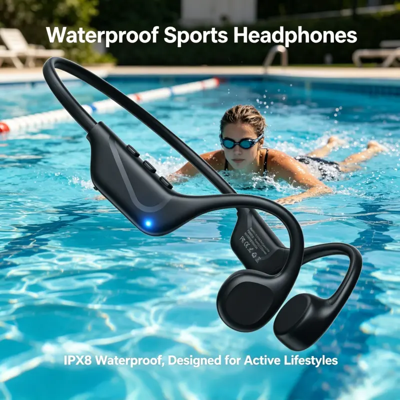 Wireless bone conduction open-ear sports headphones are lightweight and comfy, no pressure for long wear. Waterproof and sweatproof, stable to wear. Ideal for running, fitness, outdoor cycling and sports use. Nice gift choice.