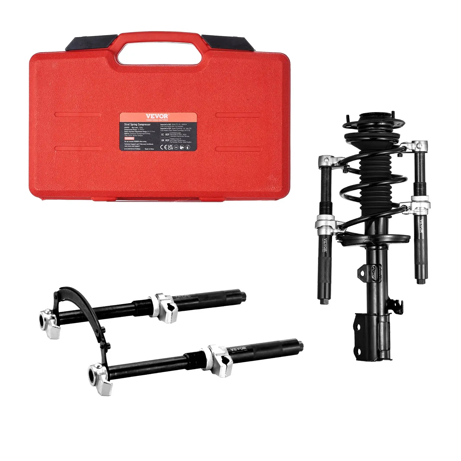 【DealsForYouDays】VEVOR Coil Spring Compressor Tool, 2 pcs Heavy Duty Macpherson Strut Spring Compressor Set, 2646 lbs Strut Spring Compressor with Safety Bracket and Carrying Case, for Car Truck ATV UTV