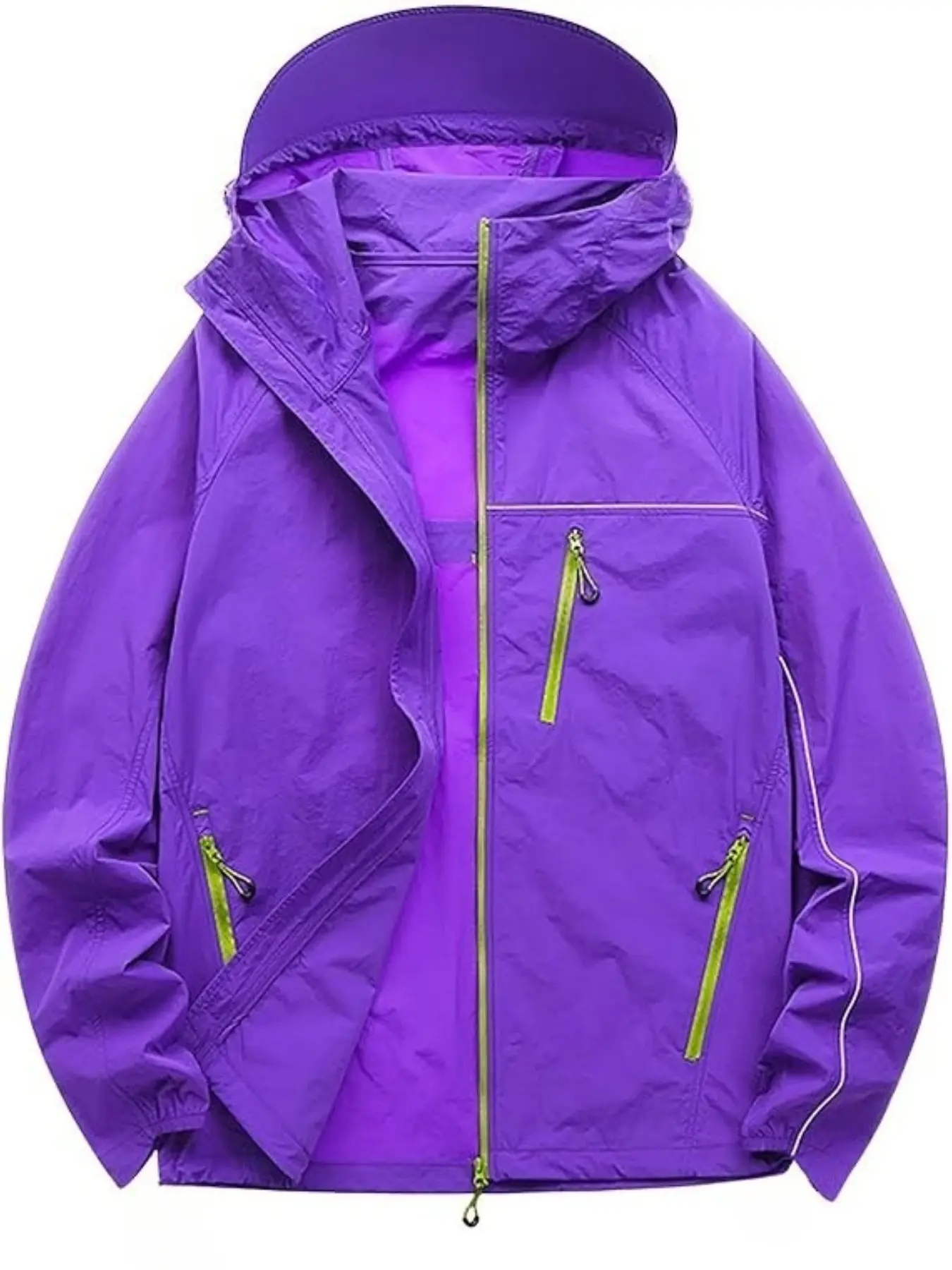 A lightweight men's sports jacket for outdoor activities, colorful casual sun protection jacket, multi-functional windbreaker with good breathability, suitable for daily outings and outdoor sports, Athletic Jacket, Zippers