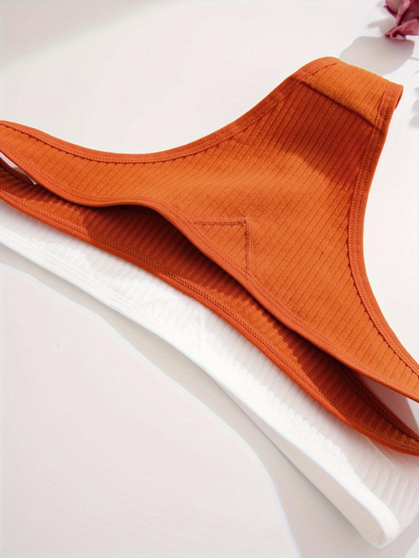 7/12/18 Pack Women's Solid Color Comfortable Thong Underwear Set, Casual Style, Moderate-Thickness Fabric, All-Season Wear