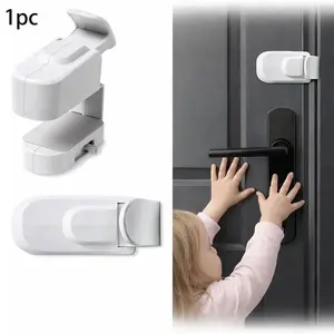 Anti-Bolt Door Lock Snap-On No-Drill Safety Lock, Suitable for Indoor Door Handles and Round Door Handles, Bedroom Security Device