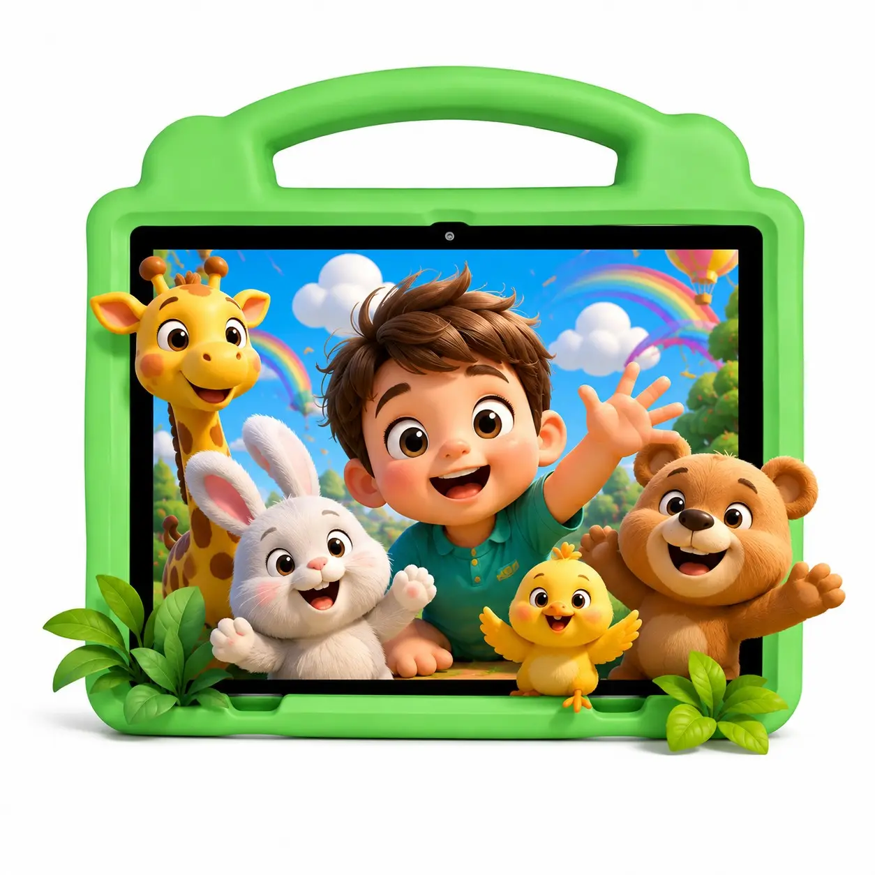 2026 10.1 Inch Kids Learning Flat Screen Tablet, 2.4g WiFi, Gms, Eye Protection, Parental Control, Education Apps, Cameras, Shockproof, Android Os, Gift