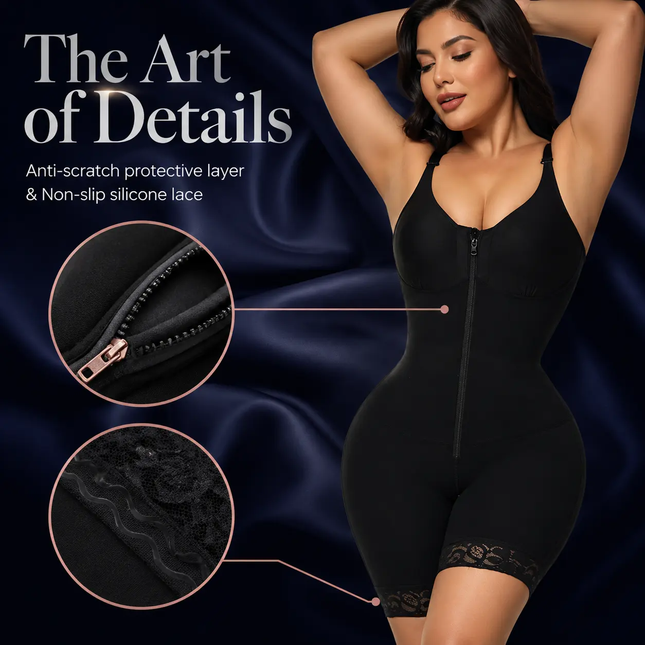 Women’s YIANNA Fajas Colombianas shapewear Tummy Control Butt Lifter Shaper with Zipper Crotch detachable shoulder strap Womenswear