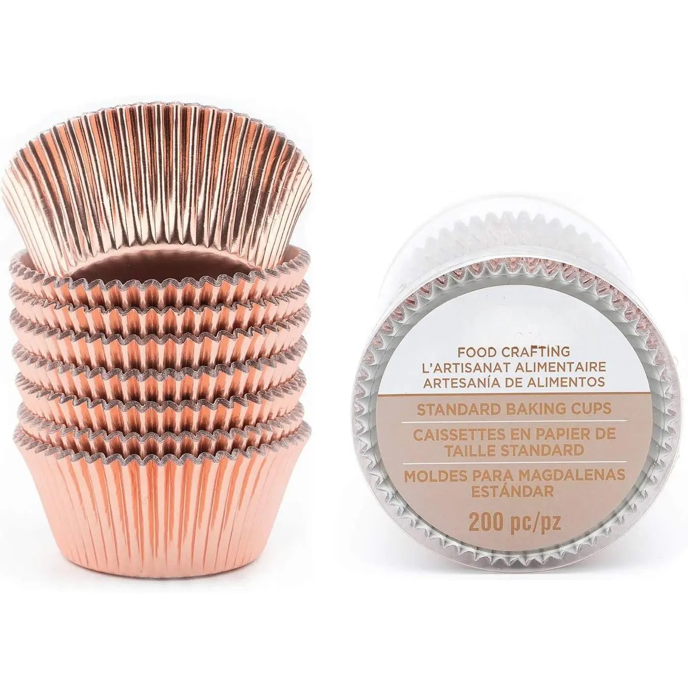 Rose  Foil Cupcake Liners Standard Baking Cups Muffin Wrappers for Wedding Birthday, 200-Count