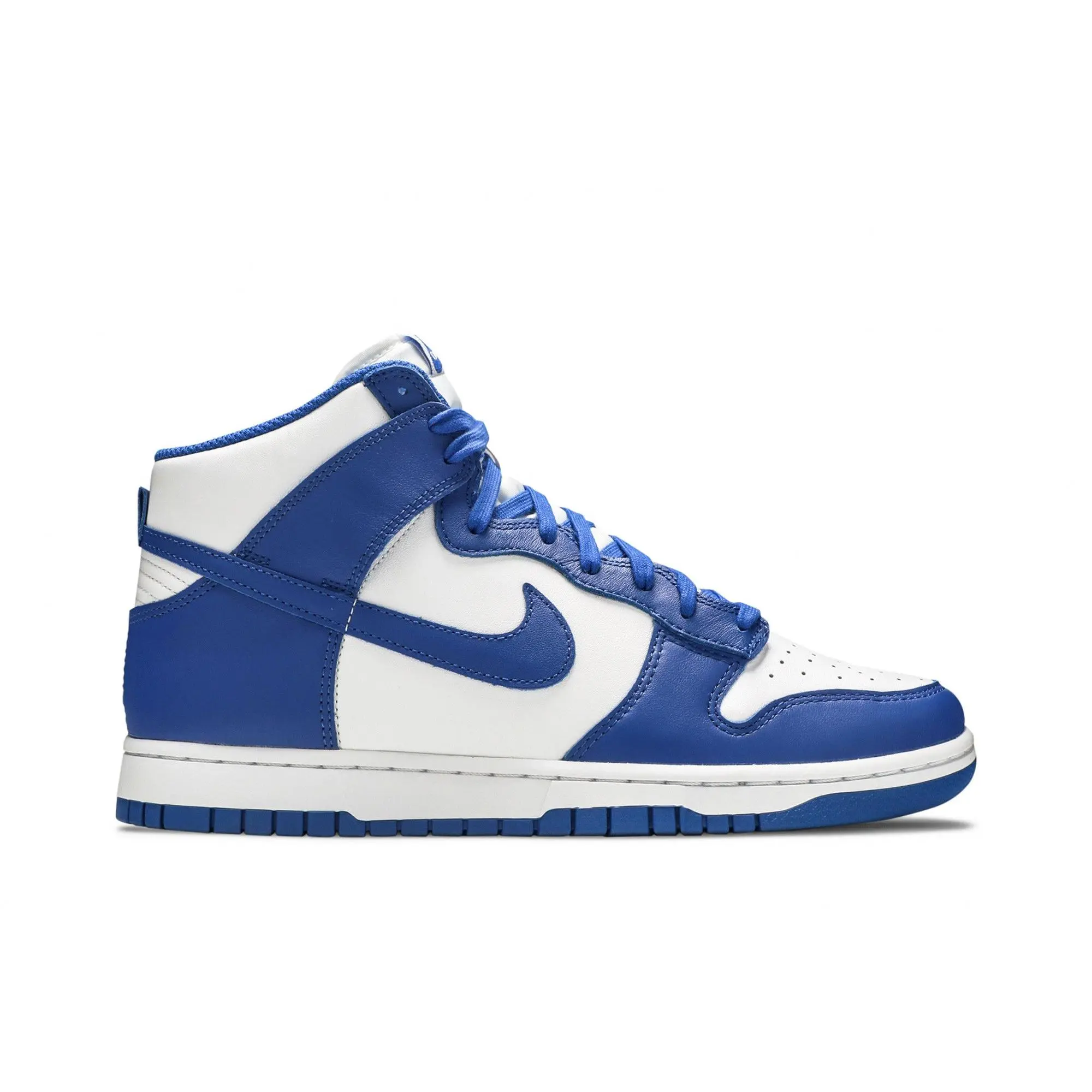 Nike Dunk High 'Kentucky' 2021 Unisex High Top Fit Skateboarding Shoes - White/Game Royal/Total Orange, Lace Closure, Ankle Above, Style DD1399 102