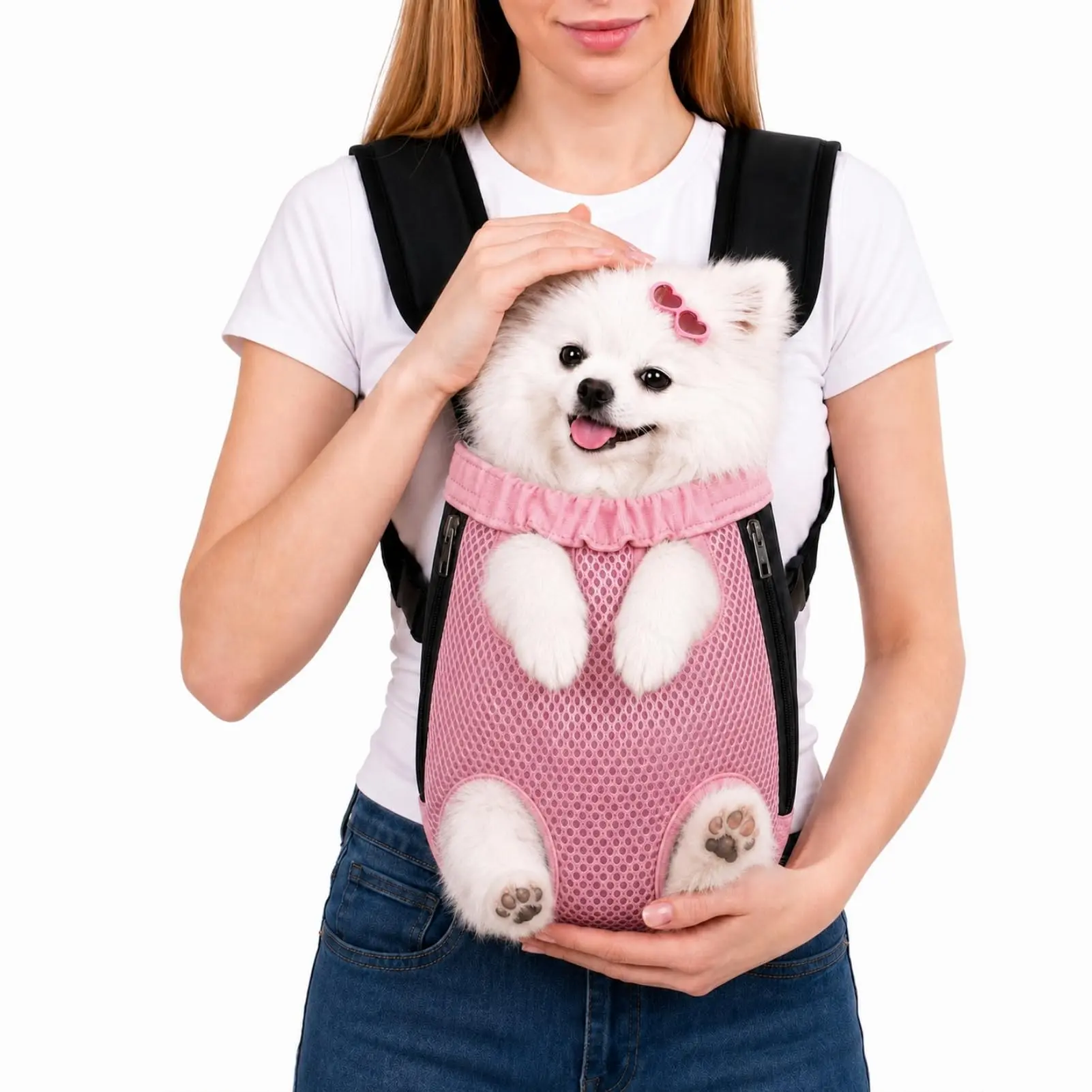 Adjustable Portable Pet Backpack for Dogs and Cats, Ideal for Hiking Camping Traveling Cycling, Suitable for Small to Medium Pets Weighing 2-4 Kg