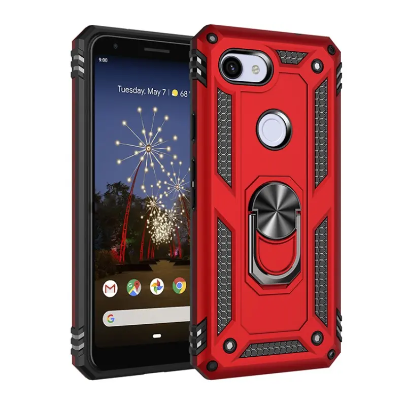 Suitable for Google Pixel 3A phone case, anti drop, dustproof, waterproof, anti fingerprint, with magnetic rotating bracket, suitable for Google Pixel 3A protective case, Protector