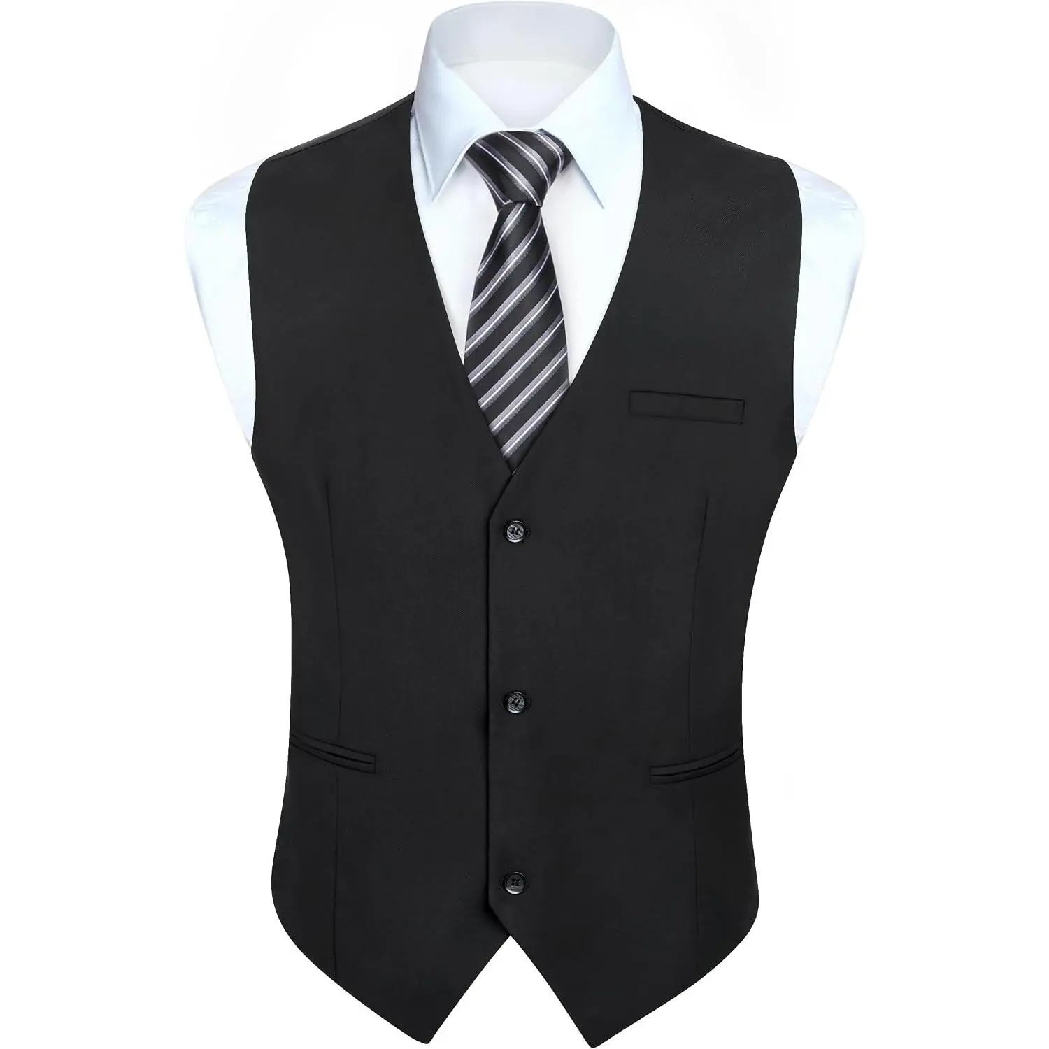 Men's Solid Color Suit Vest - Business Formal Dress Waistcoat for Wedding, Tuxedo, Party & Casual WearGift