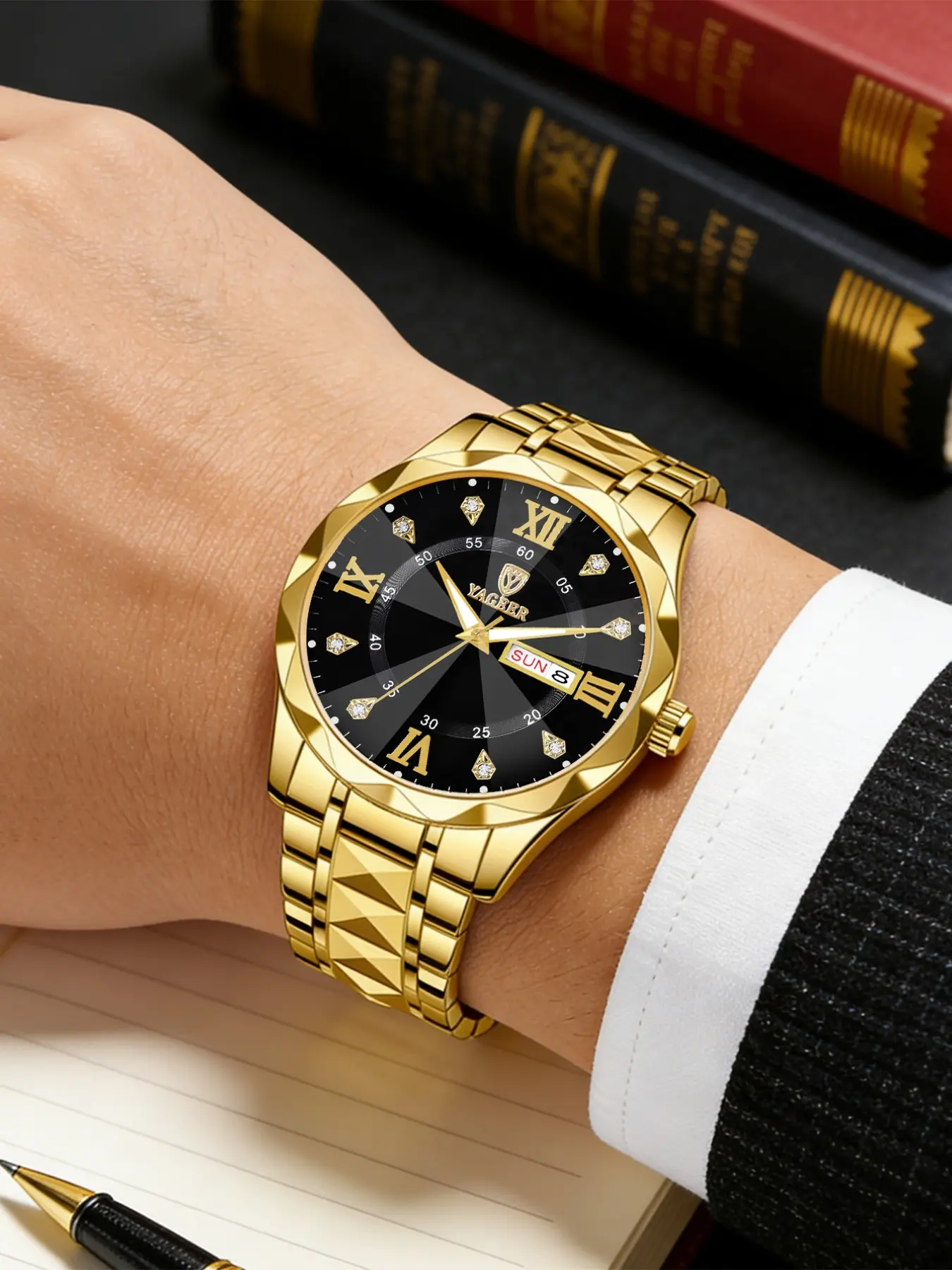 Unisex Quartz Watch with Calendar Function, Roman Numerals Design, Perfect for Daily Wear, Parties, Gifts for Loved Ones