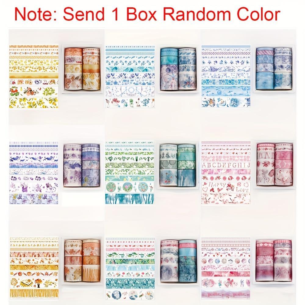 Washi Tape Set, 10 Rolls/box Random Color Cute Illustrations Pattern Washi Tape, DIY Decorative Tape for Scrapbooking, Journaling, Gift Wrapping, Gift, Scrapbook Materials, Scrapbook Accessories