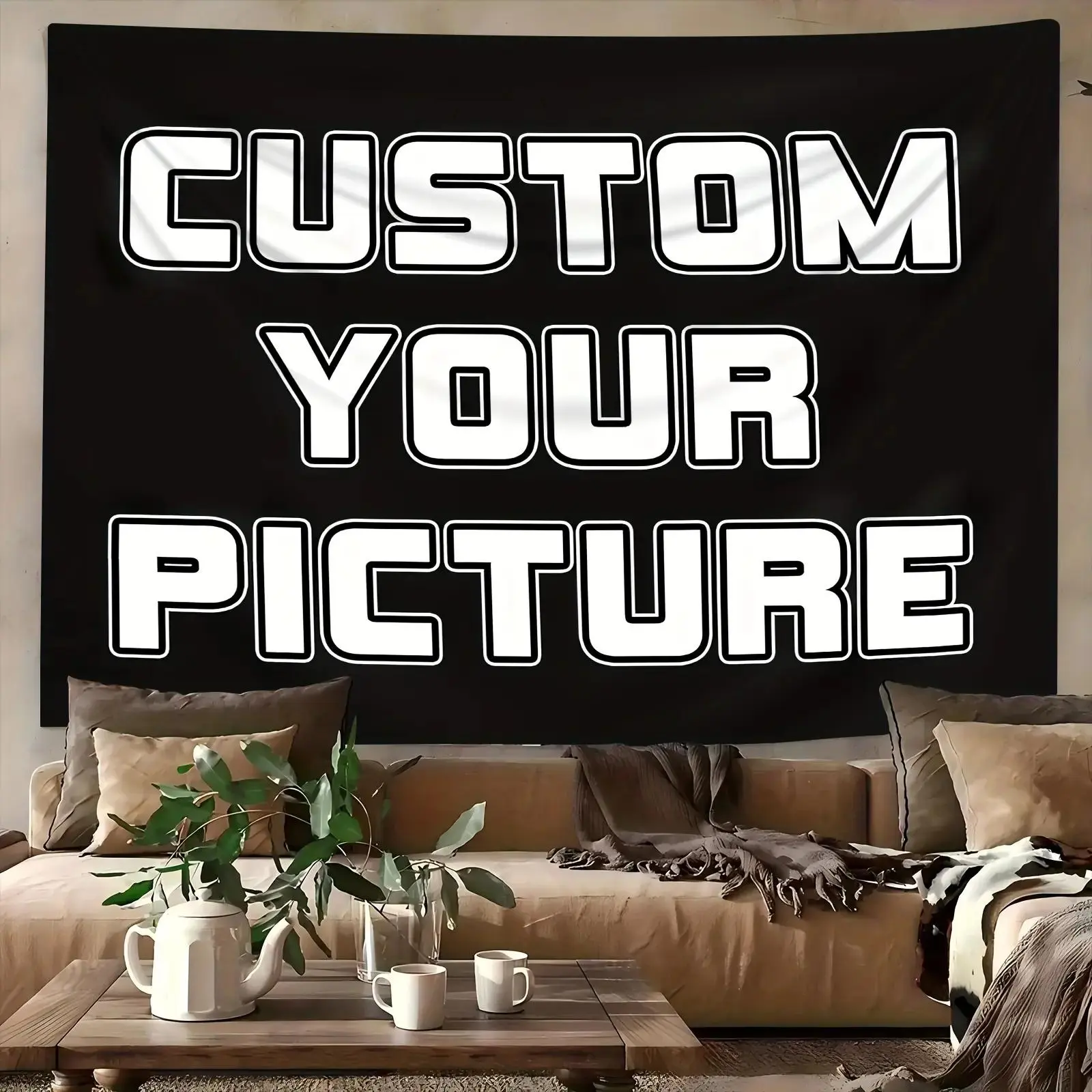 Customizable Indoor Tapestry - Upload Your Images Personalized Backdrop Wall Hanging, Durable 1-Piece Rectangular Home Supplies Wall Decor for Bedroom, Multiple Sizes, No Electricity Needed, Perfect Gift