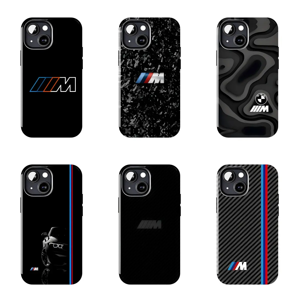 BMW M Logo Minimal Black Durable TPU Casing - Premium Shockproof Mobile Phone Accessory with UV Protection, High-Quality Printing, Compatible with iPhone 11-17 Pro Max/Plus, Samsung Galaxy S23-25, Phone Accessories, Polycarbonate, Full-Wrap