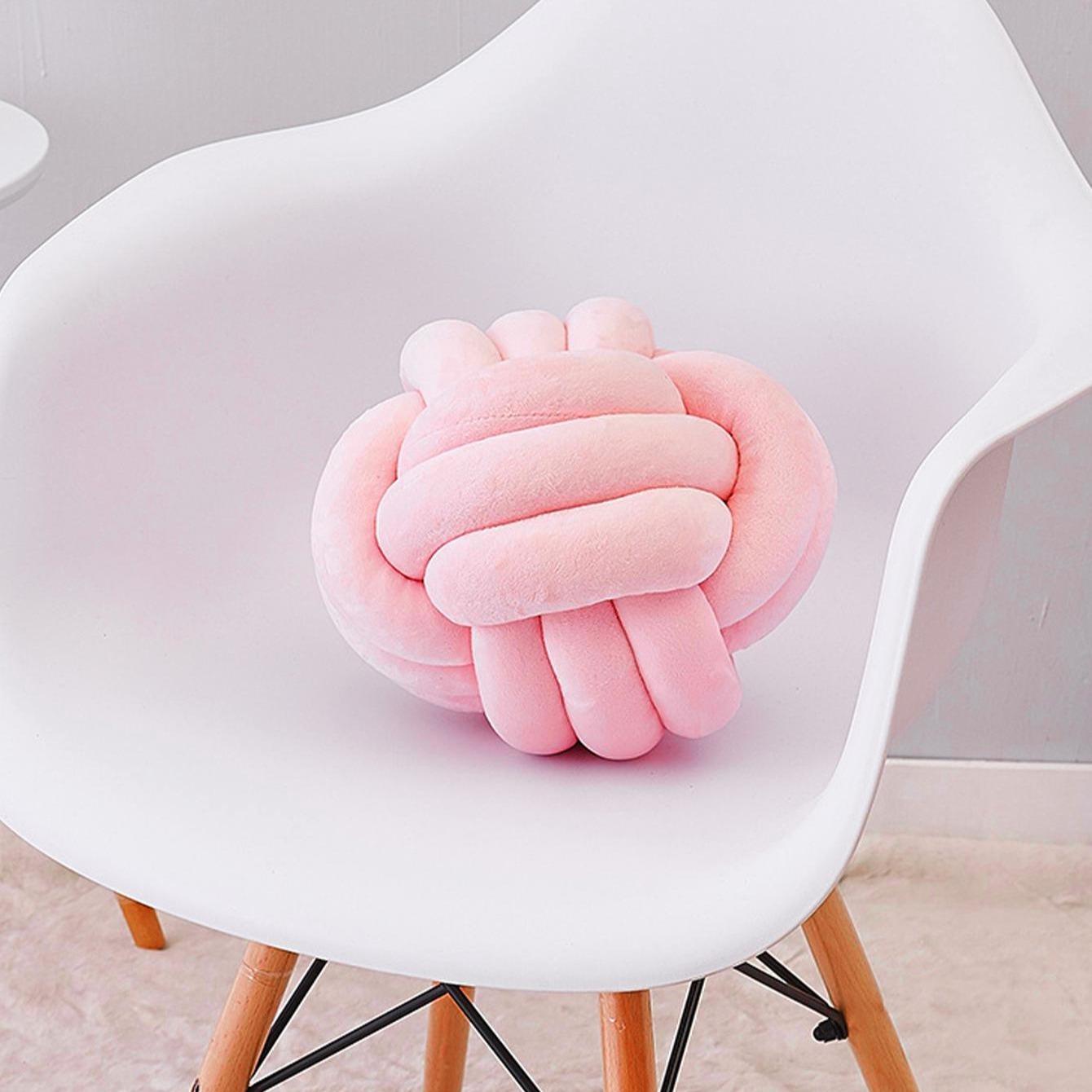 Knot Pillow Ball, 1 Count Geometric Design Throw Pillow, Handmade Crochet Cushion, Christmas Decor Soft Comfortable Supportive Pillow for Home Sofa Bed Decor, Boyfriend Gift, Christmas Gifts, Christmas Decorations, Soft Padded Cushion