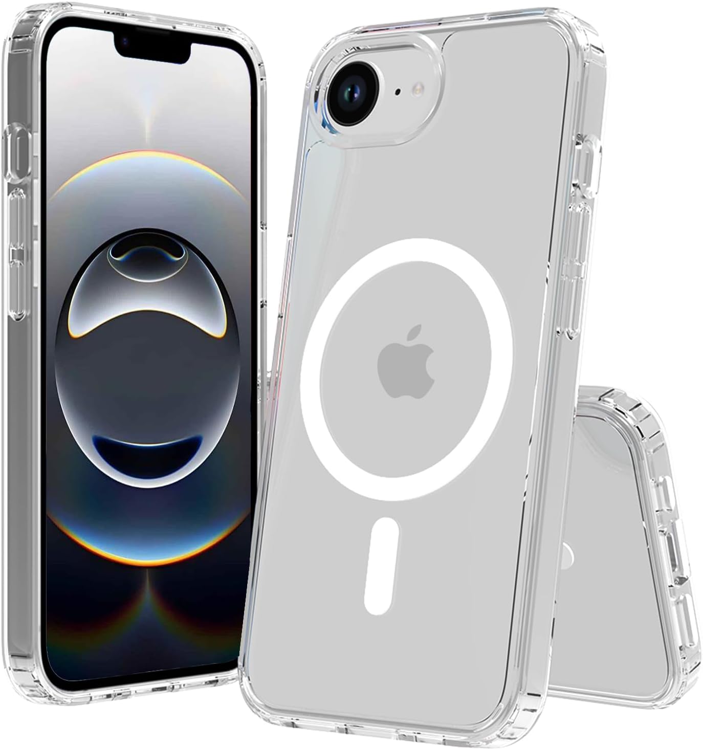 Magnetic phone case for iPhone 16E (SE4) Cases For iphone 17 16, 15, 14, 13 And 12 Pro Max Plus Transparent acrylic magnetic phone case Military Grade Drop Tested,Shockproof Anti-Scratch Clear Thin Slim Phone Case Clear Magnetic case for iphone 17 Pro Max