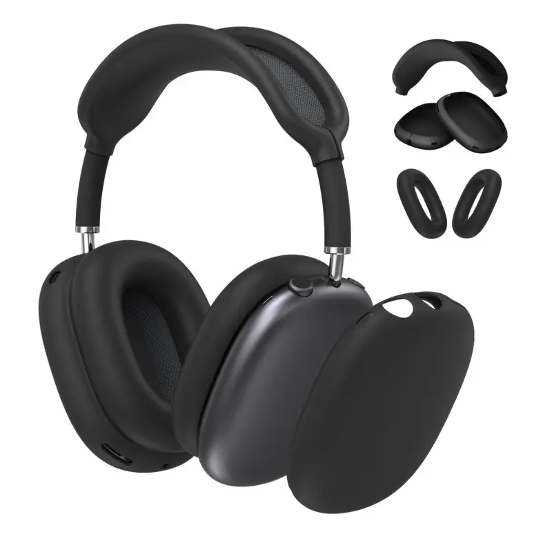 Three-In-One Durable Silicone Case for AirPods Max 2026 & 2020, Scratch-Resistant Ear Cushion, Soft Skin-Friendly Headband Protector, Headphones